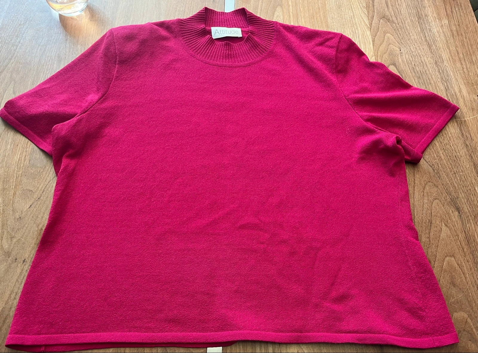 🌺 𝒎𝒛 | Attitude fijngebreide top fuchsia | maat 46 valt 44/46 | korte mouw | wolmix – photo 3